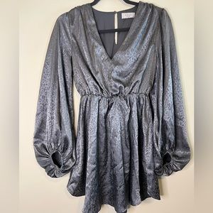 SAGE leaopard Satin mini dress size XS